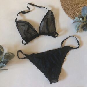 NWT Vintage Macy’s Matching Sheer Mesh Bra & Panty Set